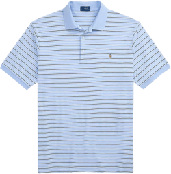 Men's Big & Tall Striped Soft Cotton Polo Shirt