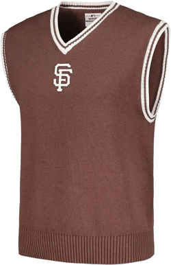 Men's Brown San Francisco Giants Knit V-Neck Pullover Sweater Vest