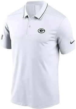 Men's White Green Bay Packers Sideline Victory Performance Polo Shirt