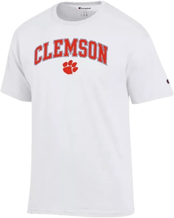 Men's White Clemson Tigers Arched Logo T-Shirt