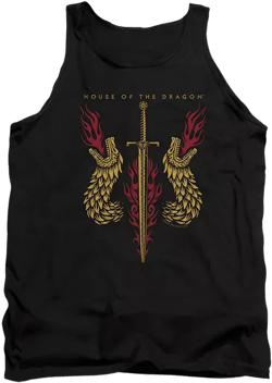 Men's Sword And Dragon Heads Adult Tank Top