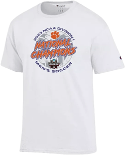 Men's and Women's White Clemson Tigers 2023 NCAA Men's Soccer National Champions Locker Room T-shirt