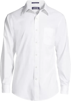 Men's Solid No Iron Supima Pinpoint Straight Collar Dress Shirt
