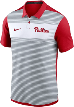 Men's White/Red Philadelphia Phillies Vapor Striped Performance Polo Shirt