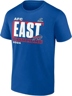 Men's Royal Buffalo Bills 2024 AFC East Division Champions Big Tall Conquer T-Shirt