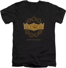 Men's Crown Short Sleeve Adult V Neck Premium Cotton Tee / T-Shirt