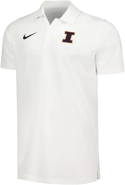 Men's White Illinois Fighting Illini Sideline Polo Shirt