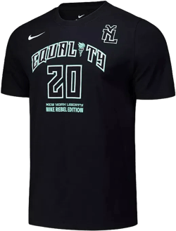 Nike Men's and Women's Sabrina Ionescu Black New York Liberty Rebel Edition Name Number T-Shirt