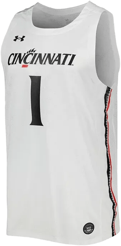 Men's #1 White Cincinnati Bearcats Team Replica Basketball Jersey
