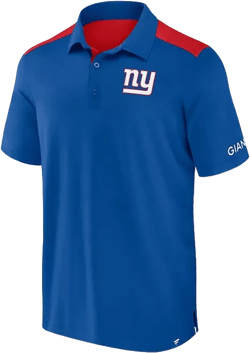 Men's Royal/Red New York Giants Color Block Polo Shirt