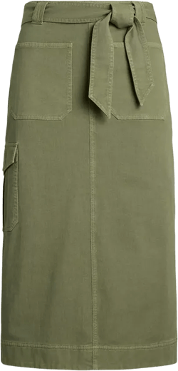 Lauren Ralph Lauren Women's Belted Cotton Twill Pencil Skirt