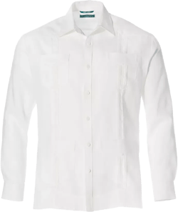 Men's 100% Linen Long Sleeve 4 Pocket Guayabera Shirt