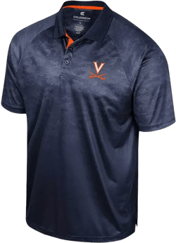 Men's Navy Virginia Cavaliers Honeycomb Raglan Polo Shirt