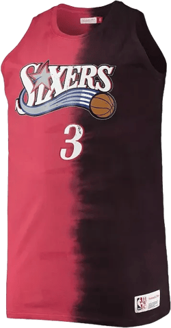 Men's Allen Iverson Red and Black Philadelphia 76ers Profile Tie-Dye Player Tank Top