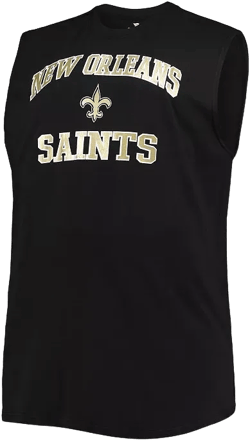Men's Black New Orleans Saints Big and Tall Muscle Tank Top