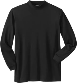 Men's Mock Turtleneck Long-Sleeve Cotton Tee