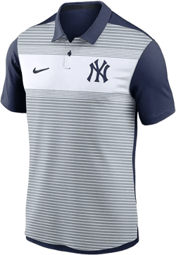Men's White/Navy New York Yankees Vapor Striped Performance Polo Shirt