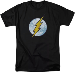 Dc Mens DC Comics Flash Flash Neon Distress Logo Short Sleeve Adult Tee / T-Shirt