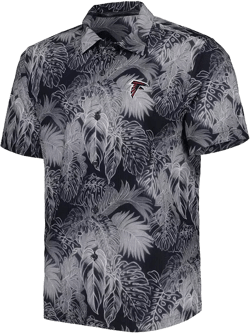 Men's Black Atlanta Falcons Coast Luminescent Fronds Camp IslandZone Button-Up Shirt