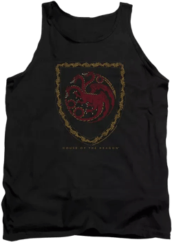 House Of The Dragon Men's Dragon Shield Vintage Dark Adult Tank Top