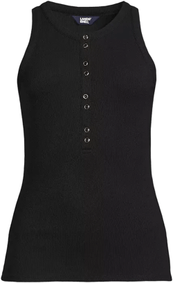 Women's Drapey Rib Fitted Henley Tank Top