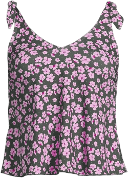 Lands' End Women's DDD-Cup Tie Shoulder Flutter Tankini Top