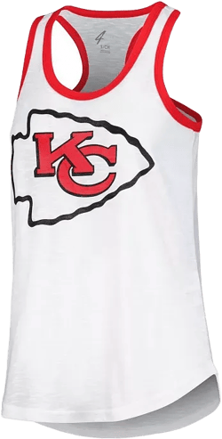 Women's White Kansas City Chiefs Tater Racerback Tank Top