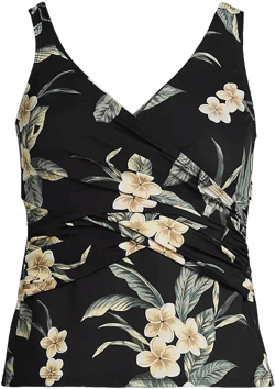 Lands' End Women's D-Cup SlenderSuit Wrap Tankini Top