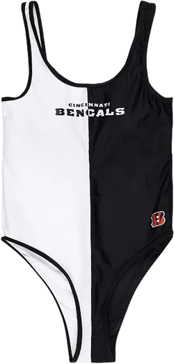 Women's Black, White Cincinnati Bengals Last Stand One-Piece Swimsuit
