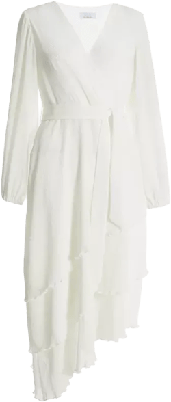 Women's Crinkle Chiffon Asymmetric Wrap Dress