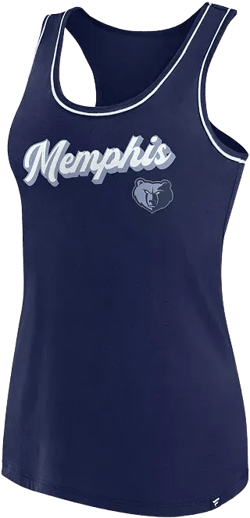 Women's Navy Memphis Grizzlies Wordmark Logo Racerback Tank Top