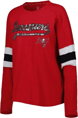 Women's Red Tampa Bay Buccaneers Justine Long Sleeve Tunic T-shirt