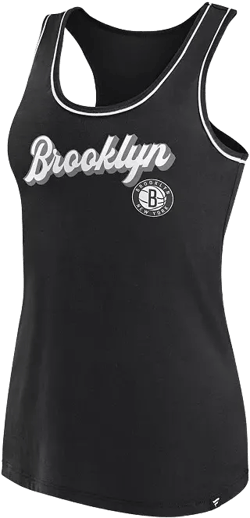 Women's Black Brooklyn Nets Wordmark Logo Racerback Tank Top