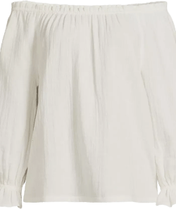 Women's 3/4 Sleeve Gauze On or Off the Shoulder Blouse