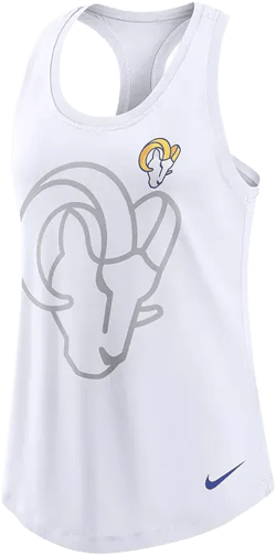 Women's White Los Angeles Rams Tri-Blend Scoop Neck Racerback Tank Top