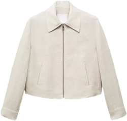 Mango Women's Linen Zip Jacket