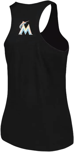 Women's Black Miami Marlins Plus Size Swing for the Fences Racerback Tank Top