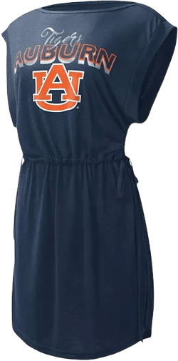Women's G-III 4Her by Carl Banks Navy Auburn Tigers GOAT Swimsuit Cover-Up Dress
