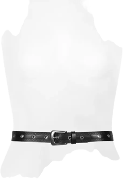 Women's 30mm Embossed Edge Eyelet Leather Belt