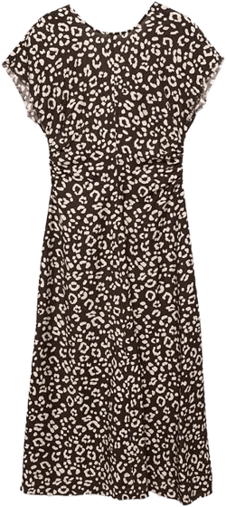 Mango Women's Frayed Ends Leopard Print Dress