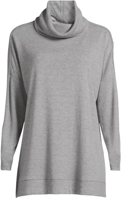 Plus Size Long Sleeve Cozy Knit Cowl Neck Tunic