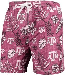 Men's Maroon Texas A&M Aggies Vintage-Inspired Floral Swim Trunks
