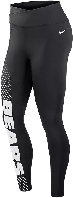Women's Black Chicago Bears Yard Line Crossover Leggings