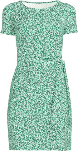 Women's Short Sleeve Cotton Modal Wrap Above the Knee Dress