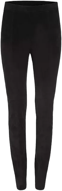 Women's Black Suede Leggings Catwalk