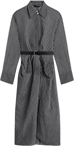 Women's Striped Sheer Shirt Dress