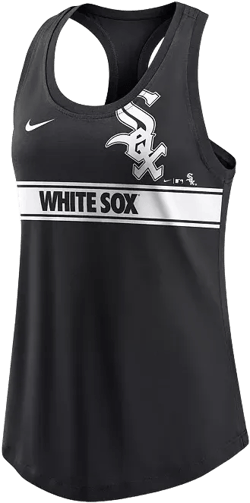 Women's Black Chicago White Sox Cropped Logo Performance Racerback Tank Top