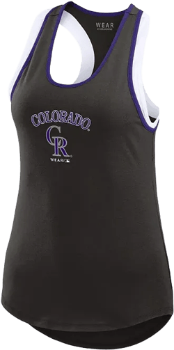 Women's Black Colorado Rockies Colorblock Racerback Tank Top