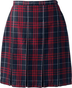 Women's Plaid Box Pleat Skirt Top of the Knee