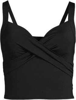 Lands' End Women's D-Cup V-Neck Wrap Midkini Top